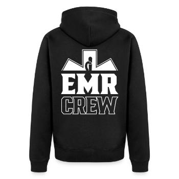 Paramedic Ambulance Emergency Paramedic - Unisex Premium Organic Zip Hoodie - black - Back - Nico (187cm)