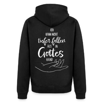 Gott Jesus Christ Glaube Bibel Kirche Geschenkidee - Unisex Premium Bio Zip Hoodie - Schwarz - Hinten - Nico (187cm)