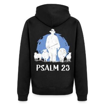 Psaume 23 Bible Dieu Jésus-Christ Foi - Veste à capuche bio Premium Unisexe - noir - Dos - Nico (187cm)