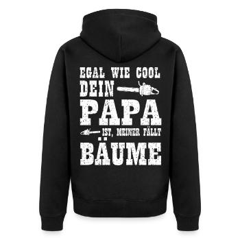 Kind Holzfäller Geburtstag Weihnachten Geschenk - Unisex Premium Bio Zip Hoodie - Schwarz - Hinten - Nico (187cm)