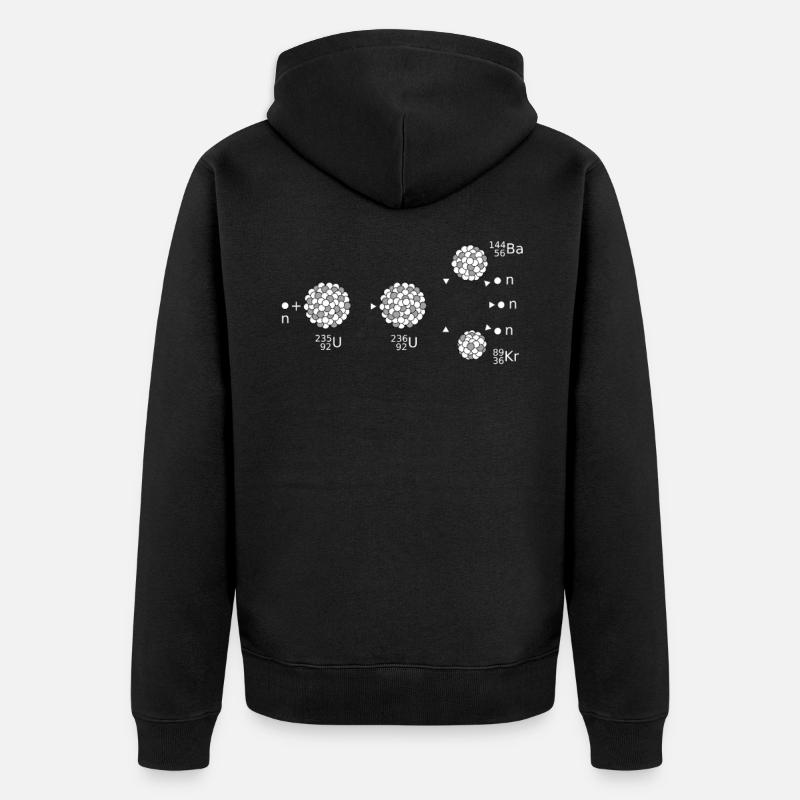 uranium 235, Physics science nuclear - Unisex Premium Bio Zip Hoodie - Schwarz