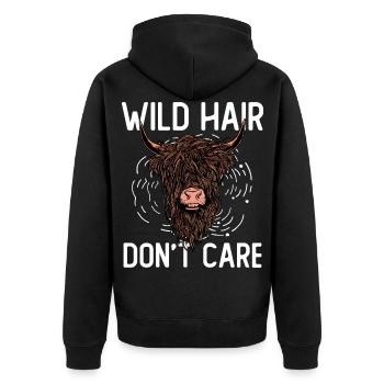 Les cheveux sauvages ne s’en soucient pas - Veste à capuche bio Premium Unisexe - noir - Dos - Nico (187cm)