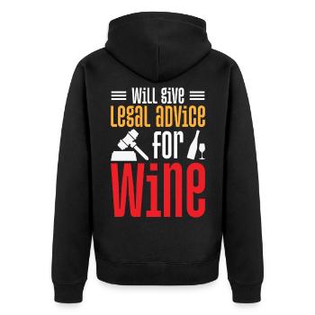 Anwalt Rechtsanwalt Jura Justiz Geschenk - Unisex Premium Bio Zip Hoodie - Schwarz - Hinten - Nico (187cm)