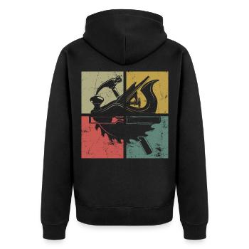 Menuisier Outils de menuiserie Vintage - Veste à capuche bio Premium Unisexe - noir - Dos - Nico (187cm)