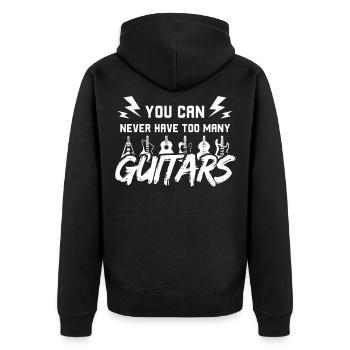 You Can Never Have Too Many Guitars - Unisex Premium Organic Zip Hoodie - black - Back - Nico (187cm)