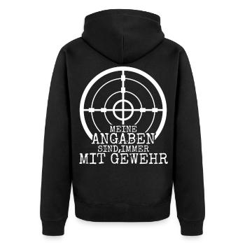 Feldjäger Panzergrenadier Scharfschütze - Unisex Premium Bio Zip Hoodie - Schwarz - Hinten - Nico (187cm)