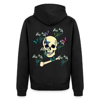 Schmetterlinge Falter Tod Ende Jenseits sterben - Unisex Premium Bio Zip Hoodie - Schwarz - Hinten - Nico (187cm)