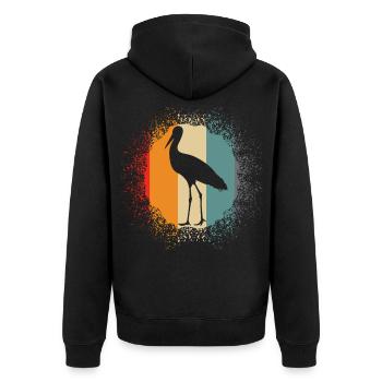 Cigognes rétro Cigognes - Veste à capuche bio Premium Unisexe - noir - Dos - Nico (187cm)