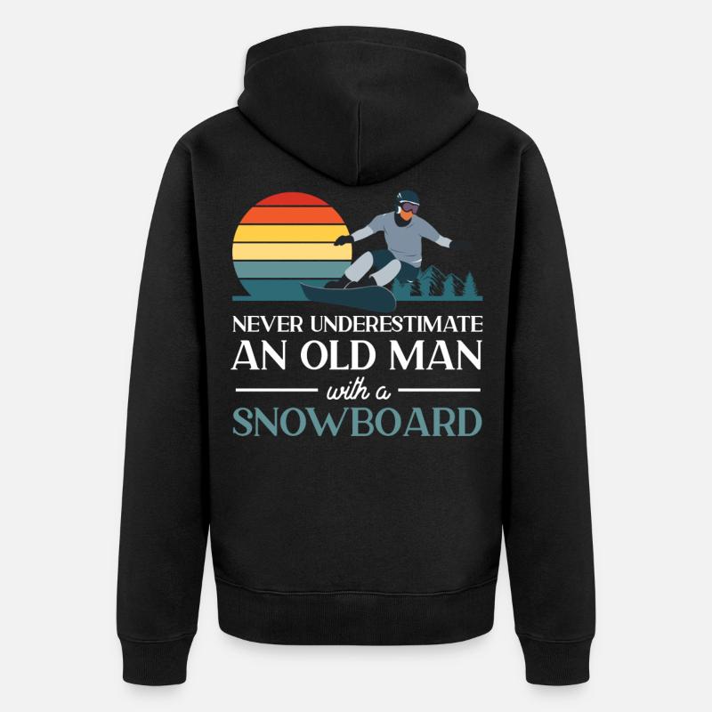 Snowboard Snowboard Rétro Jamais - Veste à capuche bio Premium Unisexe - noir
