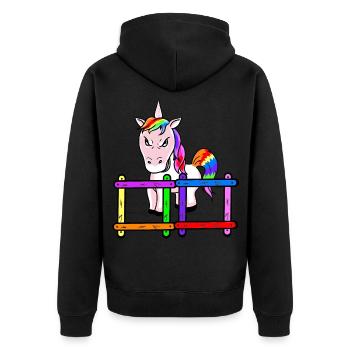 Pour les enfants licorne sinistre émotion sentiments de colère - Veste à capuche bio Premium Unisexe - noir - Dos - Nico (187cm)