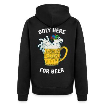 Karneval Konfetti Narrenkappe Geschenk - Unisex Premium Bio Zip Hoodie - Schwarz - Hinten - Nico (187cm)