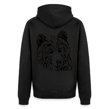 Bears animal motif animal face - Unisex Premium Organic Zip Hoodie - black - Back - Nico (187cm)