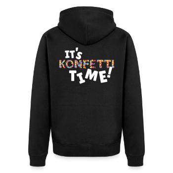 Konfetti Karneval Fasnacht Fasching Jeck - Unisex Premium Bio Zip Hoodie - Schwarz - Hinten - Nico (187cm)