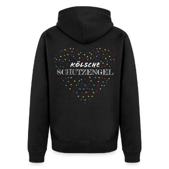 Kölsche Engel Karneval Konfetti Fasching - Unisex Premium Bio Zip Hoodie - Schwarz - Hinten - Nico (187cm)