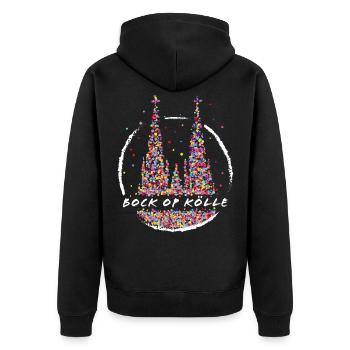 Kölner Dom Karneval Köln Kölle Fasnacht - Unisex Premium Bio Zip Hoodie - Schwarz - Hinten - Nico (187cm)