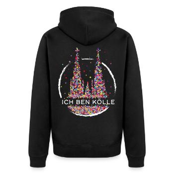 Kölner Dom Karneval Kölle Köln Fasnacht - Unisex Premium Bio Zip Hoodie - Schwarz - Hinten - Nico (187cm)