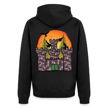 Middle Ages Knight Fortress Castle Fairy Tale Children - Unisex Premium Organic Zip Hoodie - black - Back - Nico (187cm)