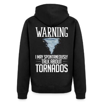 Tornado Wirbelsturm Meteorologe Hurrikan - Unisex Premium Bio Zip Hoodie - Schwarz - Hinten - Nico (187cm)