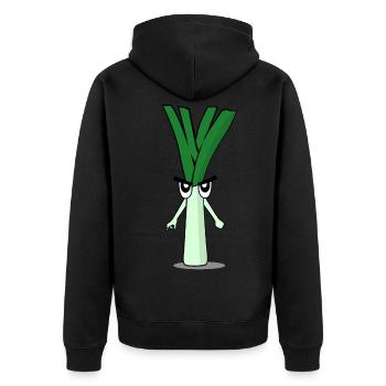 Looked in Leeks Looked in - Unisex Premium Organic Zip Hoodie - black - Back - Nico (187cm)