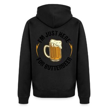 Je ne suis ici que pour les buveurs de bière au beurre - Veste à capuche bio Premium Unisexe - noir - Dos - Nico (187cm)