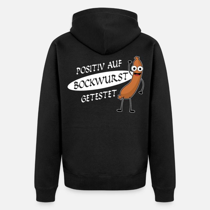 Bockwurst Wurst Positiv Bratwurst - Unisex Premium Bio Zip Hoodie - Schwarz