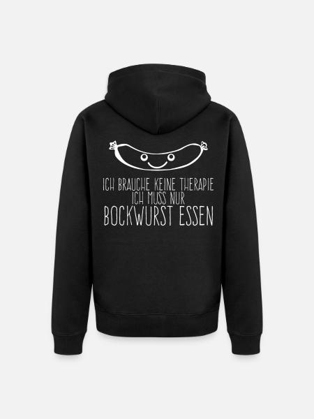 Bockwurst Wurst essen Bratwurst - Unisex Premium Bio Zip Hoodie - Schwarz