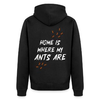 Ameise Insekt Geschenk Natur Ungeziefer Bug Ant - Unisex Premium Bio Zip Hoodie - Schwarz - Hinten - Nico (187cm)