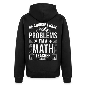 Mathe - Unisex Premium Bio Zip Hoodie - Schwarz - Hinten - Nico (187cm)