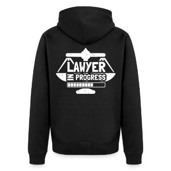 Lawyer In Progress Law School - Unisex Premium Bio Zip Hoodie - Schwarz - Hinten - Nico (187cm)