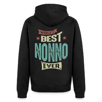 Homme Meilleur Nonno Jamais Drôle Papa / Grand-père - Veste à capuche bio Premium Unisexe - noir - Dos - Nico (187cm)