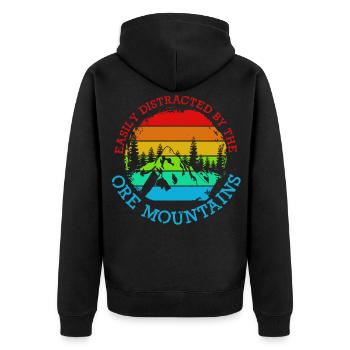 Erzgebirge Ore Mountains Erzgebirger - Unisex Premium Bio Zip Hoodie - Schwarz - Hinten - Nico (187cm)