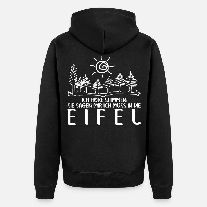 Eifel Eifeler Ich höre Stimmen Eifler - Unisex Premium Bio Zip Hoodie - Schwarz