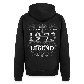Cross Vintage Anniversaire Année de Naissance 1973 Cadeau - Veste à capuche bio Premium Unisexe - noir - Dos - Nico (187cm)