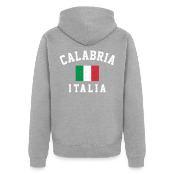 Calabria, italy italian - Unisex Premium Bio Zip Hoodie - Grau meliert - Hinten - Nico (187cm)