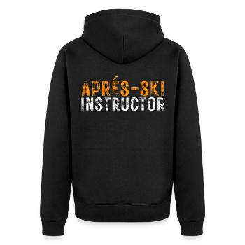 Apres Ski Party Aprés-Ski Instructor Skiurlaub - Unisex Premium Bio Zip Hoodie - Schwarz - Hinten - Nico (187cm)