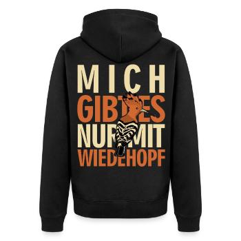 Wiedehopf Ornithologe Vögel Vogel - Unisex Premium Bio Zip Hoodie - Schwarz - Hinten - Nico (187cm)