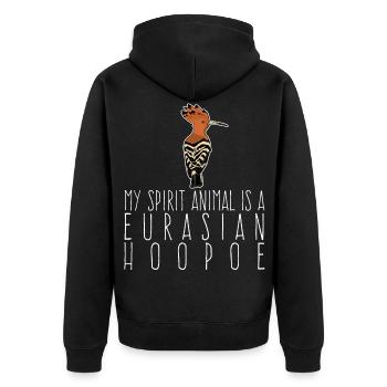 Wiedehopf Eurasian hoopoe Vogel - Unisex Premium Bio Zip Hoodie - Schwarz - Hinten - Nico (187cm)