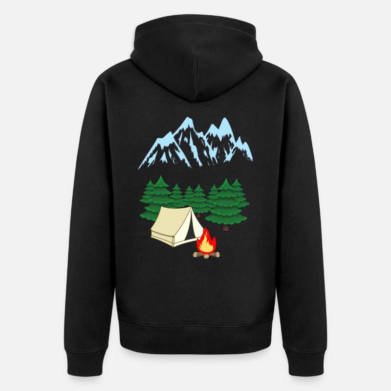 Gebirge Bergsteiger Expedition Abenteuer Camping - Unisex Premium Bio Zip Hoodie - Schwarz
