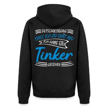 Irish Tinker - Unisex Premium Bio Zip Hoodie - Schwarz - Hinten - Nico (187cm)