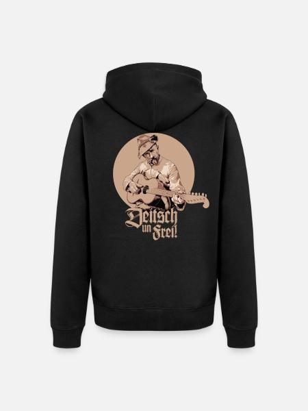 Deitsch un frei - Unisex Premium Bio Zip Hoodie - Schwarz