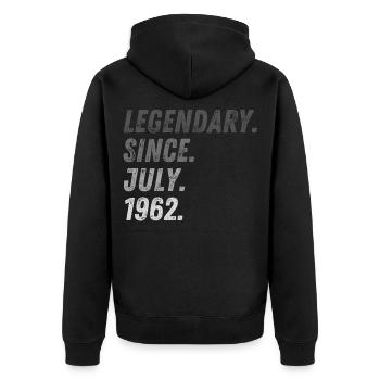 60e anniversaire 60 ans Juillet 1962 - Veste à capuche bio Premium Unisexe - noir - Dos - Nico (187cm)