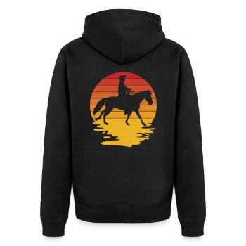 Rider Riding Rider Horse Horses Horse Race - Unisex Premium Organic Zip Hoodie - black - Back - Nico (187cm)