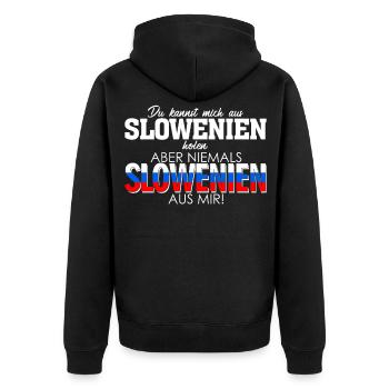 Slowenien Heimat Wurzeln Slowene - Unisex Premium Bio Zip Hoodie - Schwarz - Hinten - Nico (187cm)