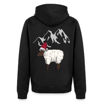 Autriche, Alpes, Montagnes, Montagnes, Mouton, Mouton, Alm - Veste à capuche bio Premium Unisexe - noir - Dos - Nico (187cm)