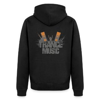 Trance music dj - Unisex Premium Organic Zip Hoodie - black - Back - Nico (187cm)