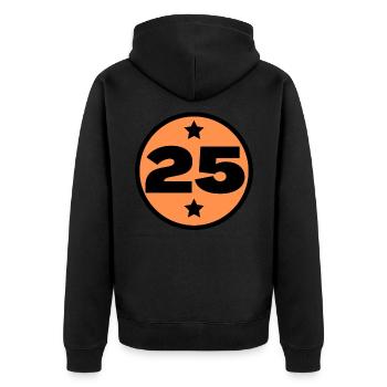 25 Vingt Cinq Cercle Orange Noir âge anniversaire - Veste à capuche bio Premium Unisexe - noir - Dos - Nico (187cm)