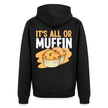 Cuire au four Muffin Pun C’est tout ou - Veste à capuche bio Premium Unisexe - noir - Dos - Nico (187cm)