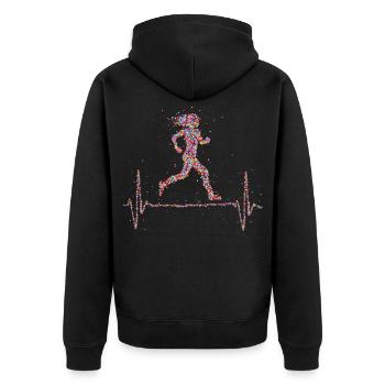 Jogging Heartbeat Runner Marathon - Veste à capuche bio Premium Unisexe - noir - Dos - Nico (187cm)
