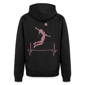Volleyball Heartbeat Beach Volleyball - Veste à capuche bio Premium Unisexe - noir - Dos - Nico (187cm)