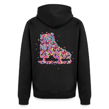 Schlittschuhlaufen Eislaufen - Unisex Premium Bio Zip Hoodie - Schwarz - Hinten - Nico (187cm)